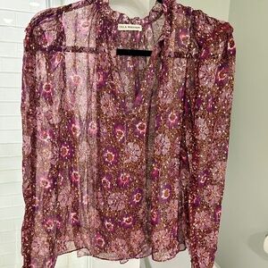 Ulla Johnson sheer silk blouse size 6